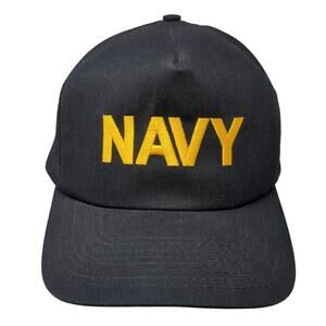 Navy Snapback Trucker Hat Black One Size Adjustable Embroidered Outdoor P Brand
